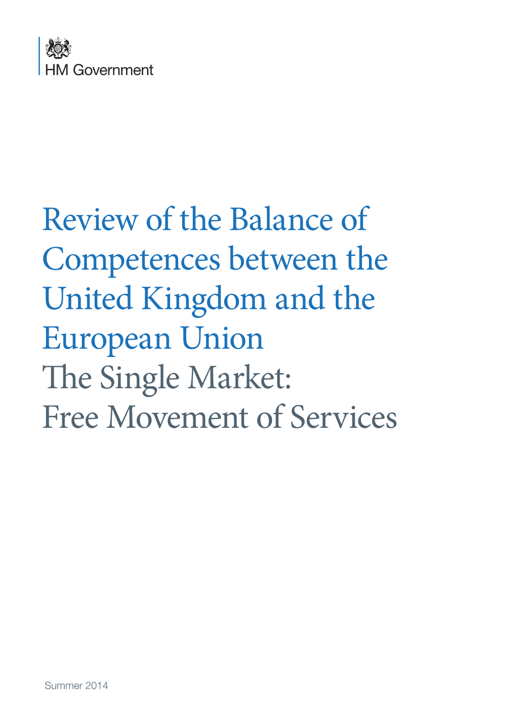 Single Market: Free Movement of Services