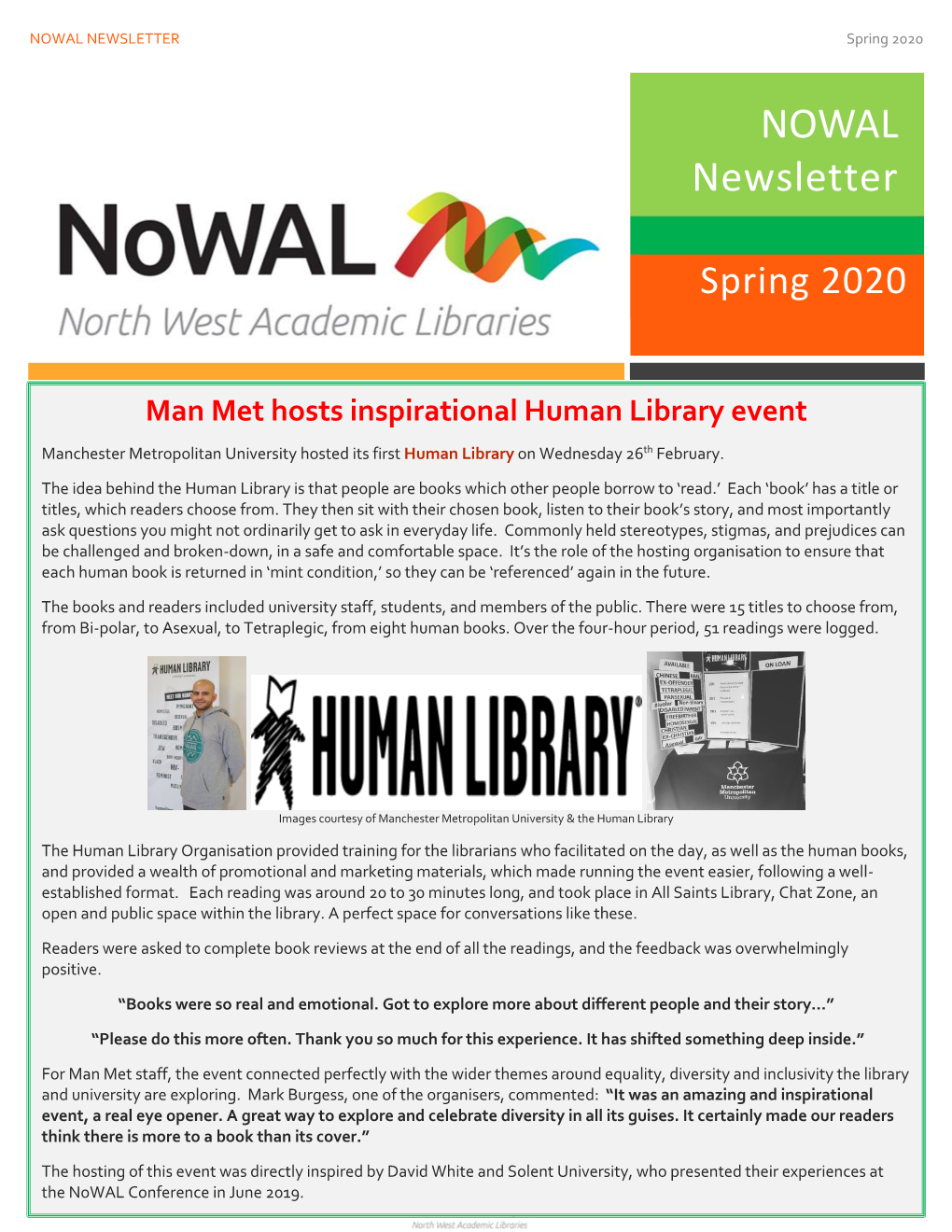 NOWAL NEWSLETTER Spring 2020