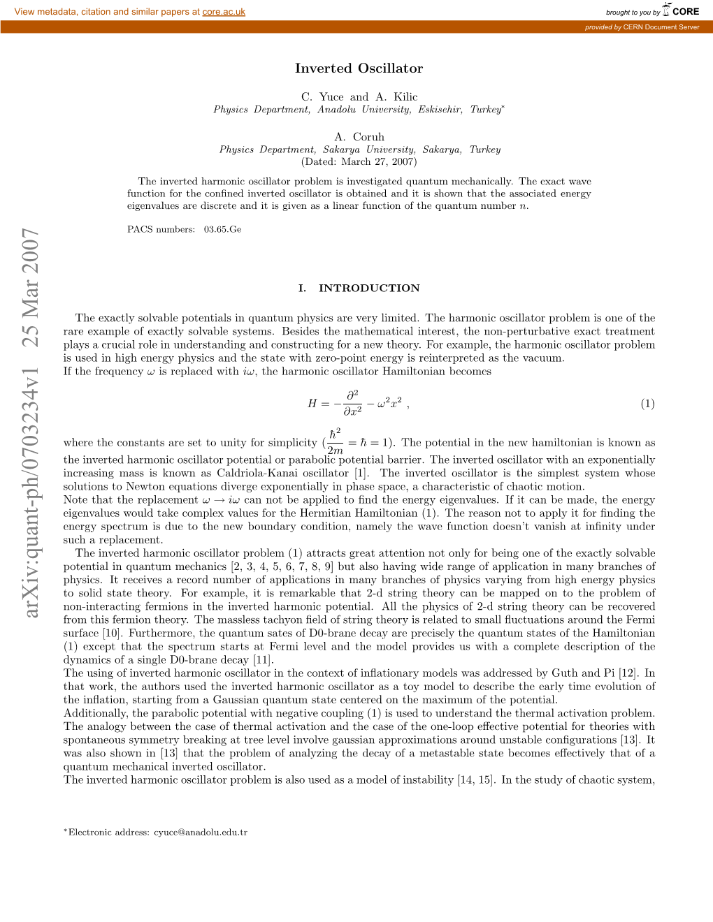 Arxiv:Quant-Ph/0703234V1 25 Mar 2007 Nrysetu Sdet H E Onaycniin Namely Condition, Boundary New the Replacement