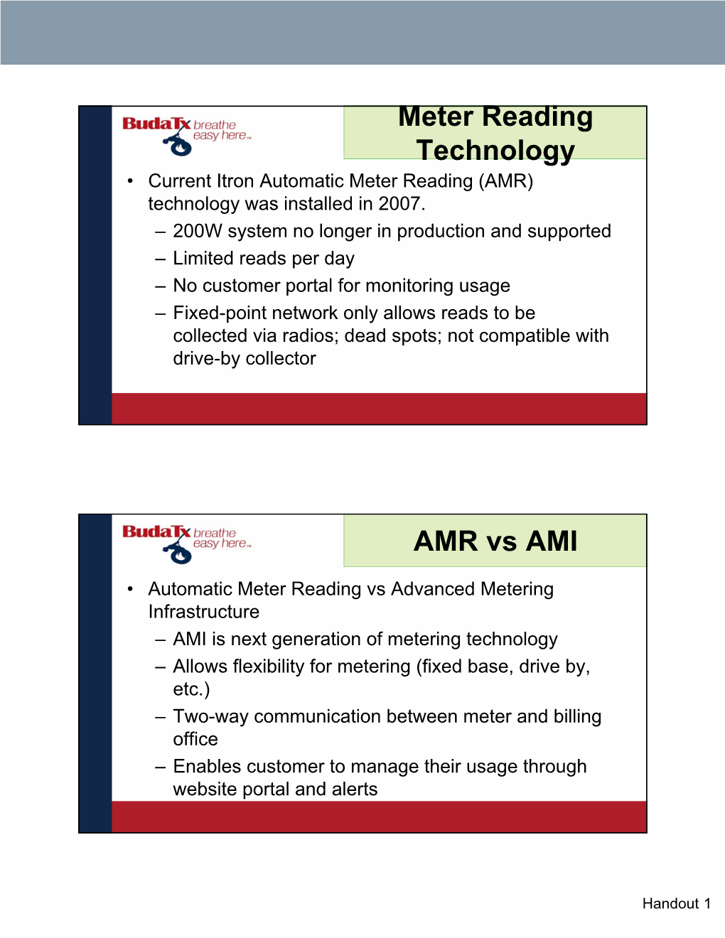 Meter Reading Technology AMR Vs
