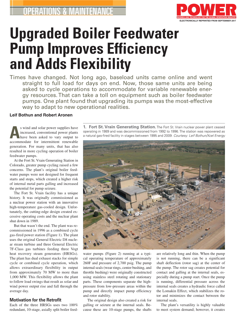 Upgraded Boiler Feedwater Pump Improves Efficiency and Adds Flexibility Times Have Changed