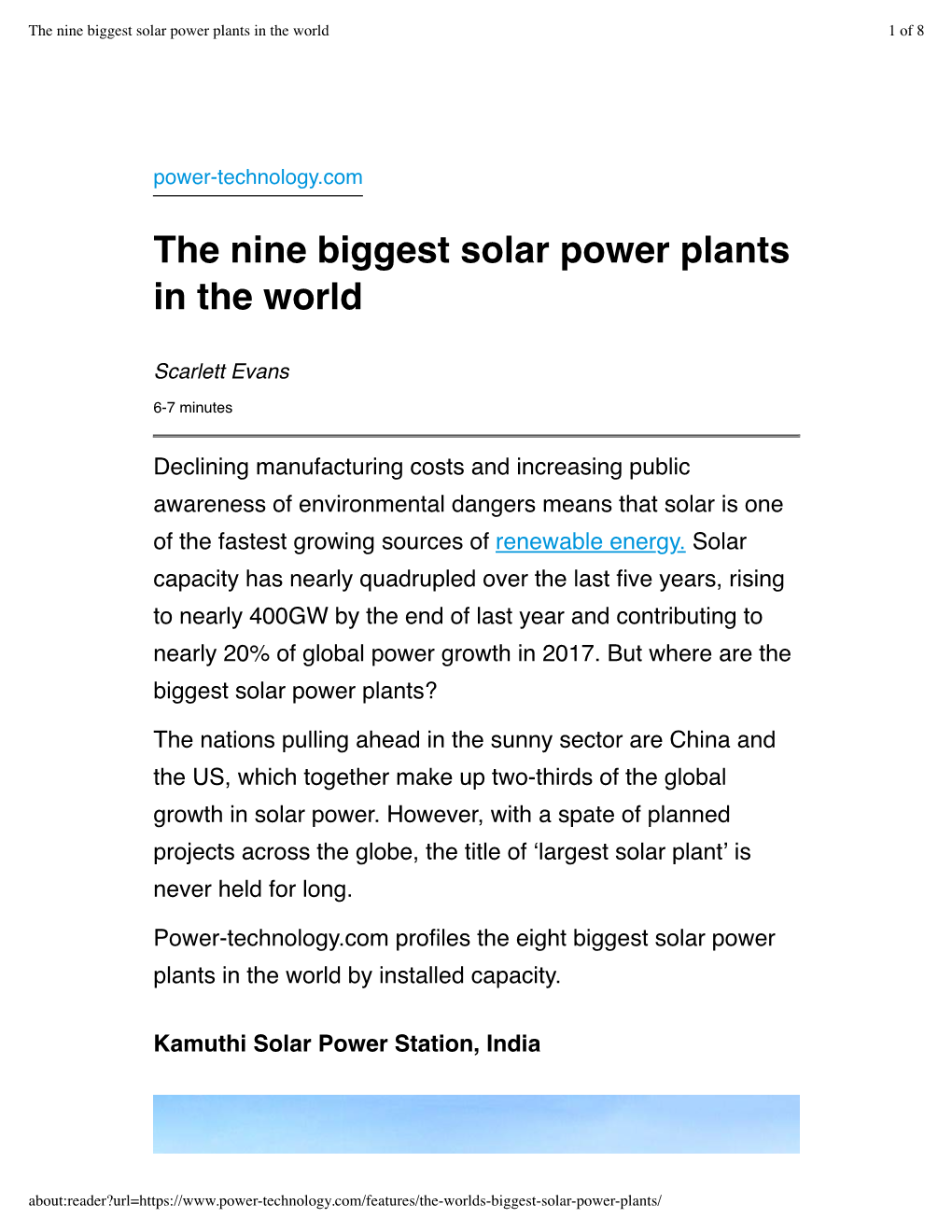 The Nine Biggest Solar Power Plants in the World 1 of 8