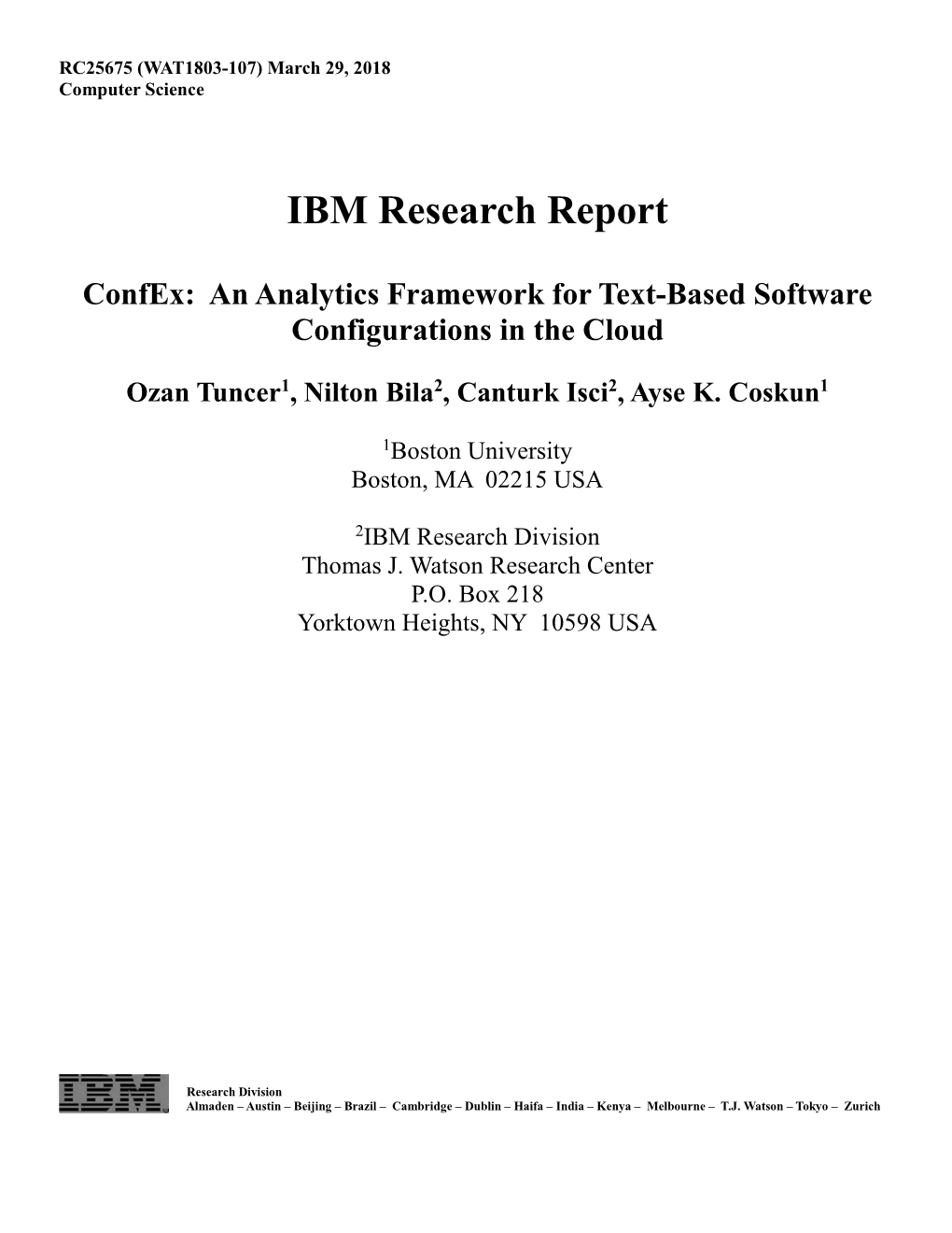 IBM Research Report