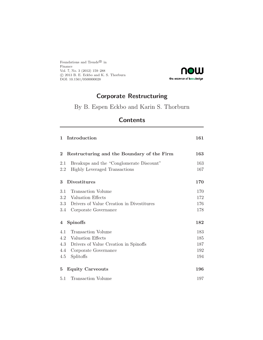 Corporate Restructuring by B