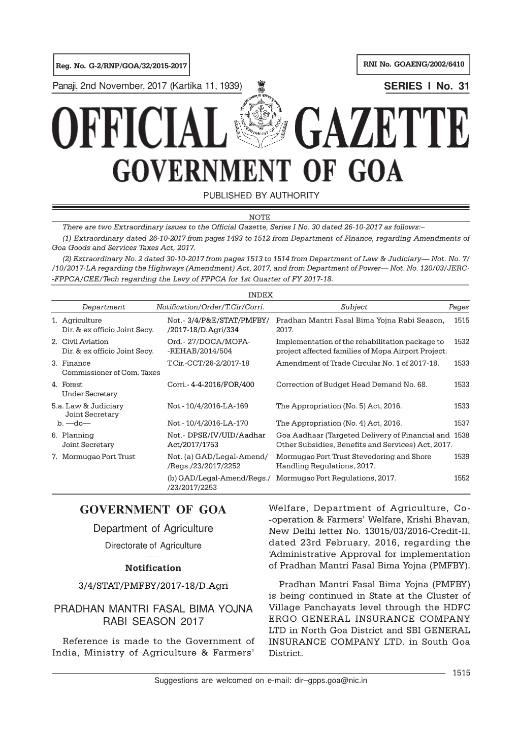 Sr. I. Gazette No. 31.Pmd