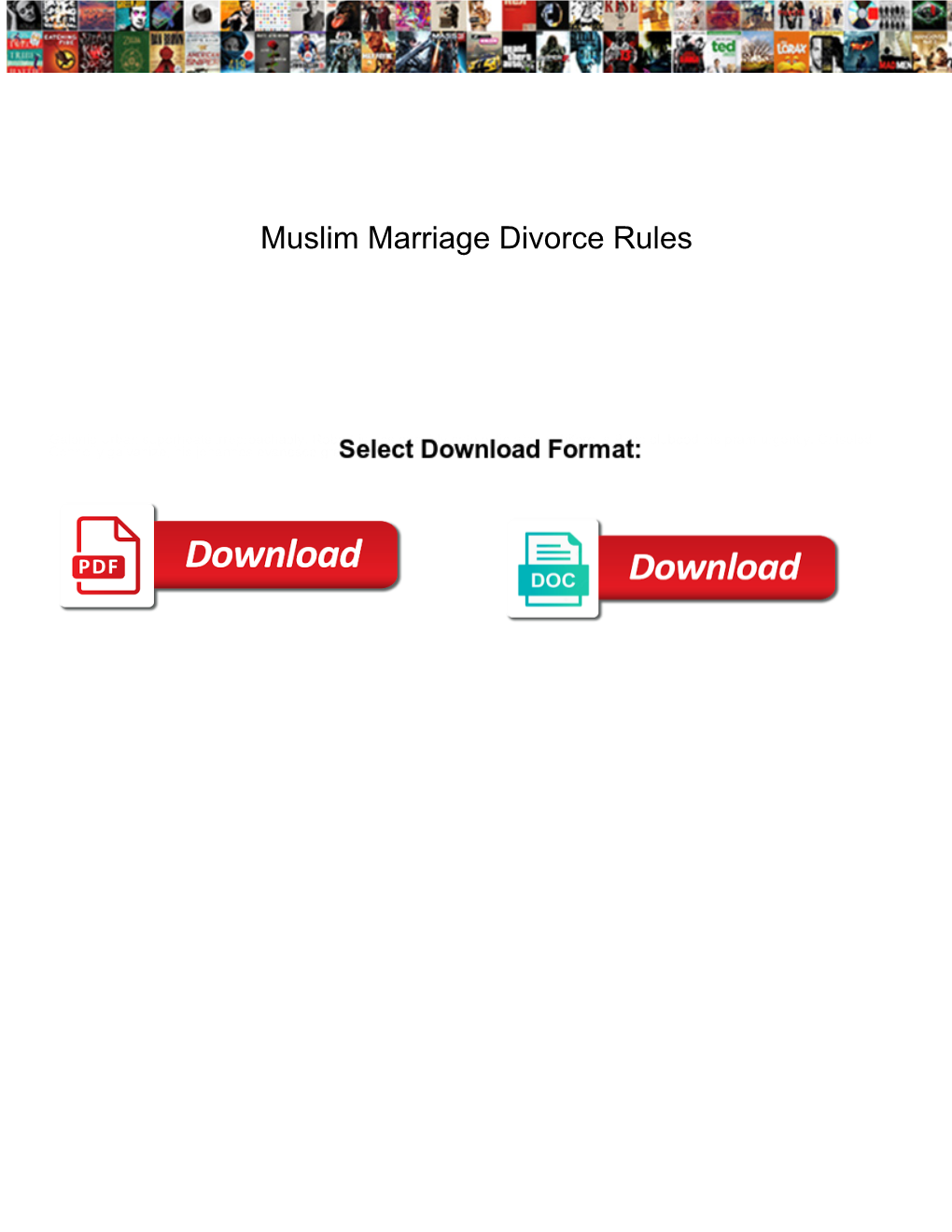 Muslim Marriage Divorce Rules