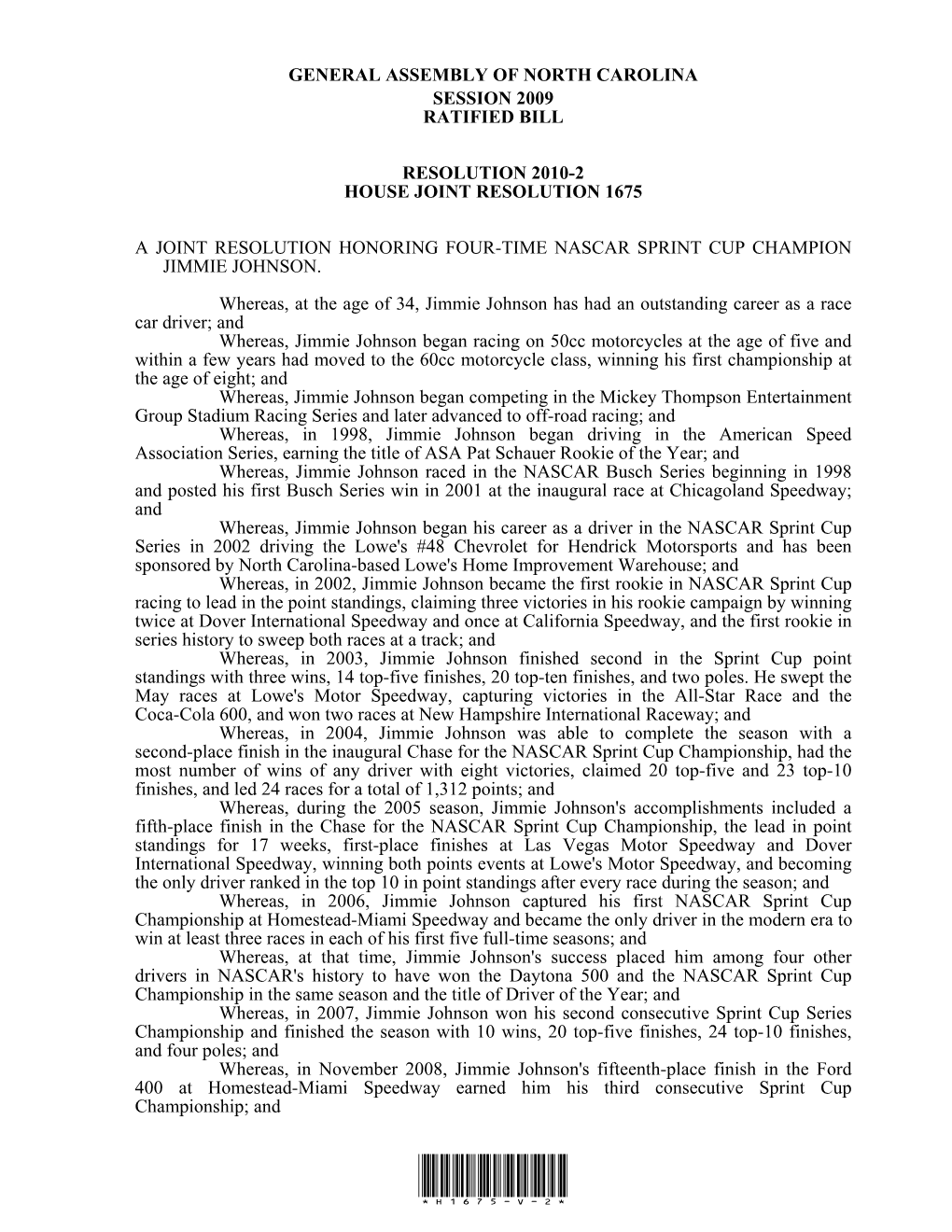 General Assembly of North Carolina Session 2009 Ratified Bill