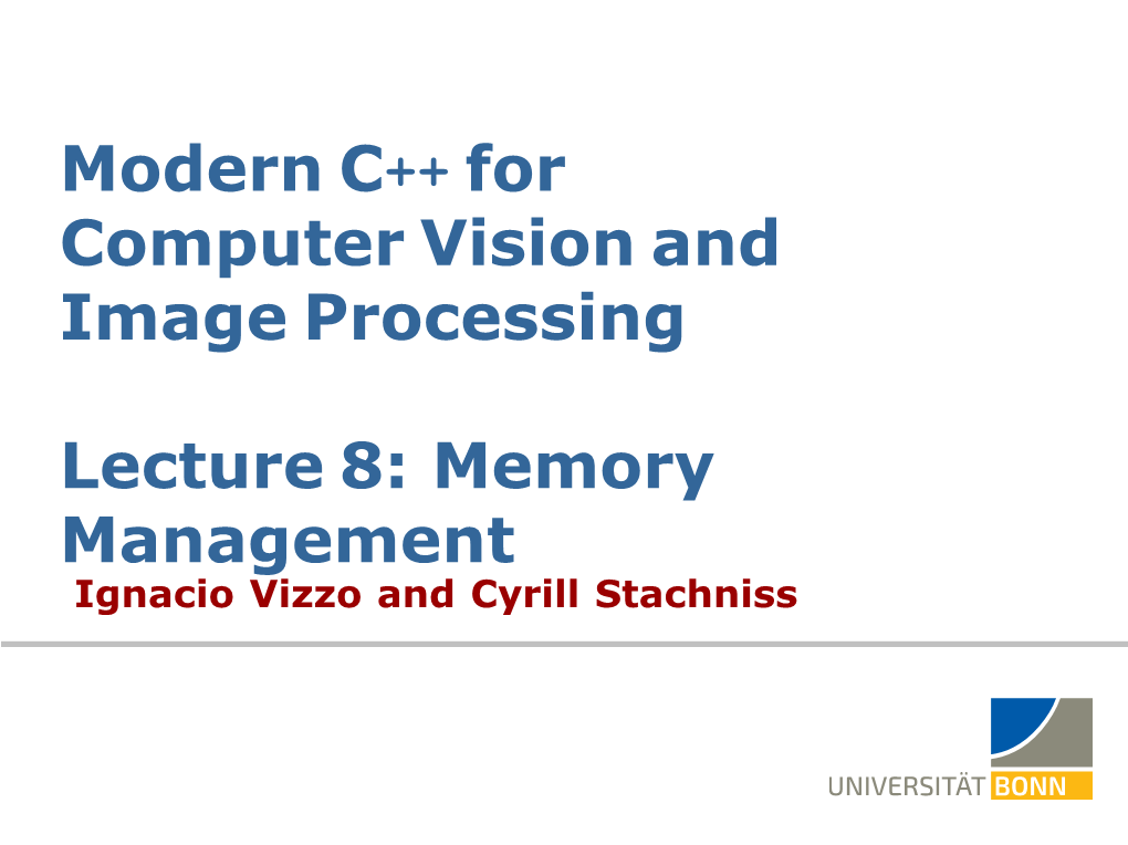 Modern C++ for Computer Vision and Image Processing Lecture 8