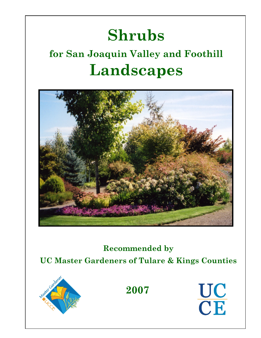 Shrubs for San Joaquin Valley & Foothills