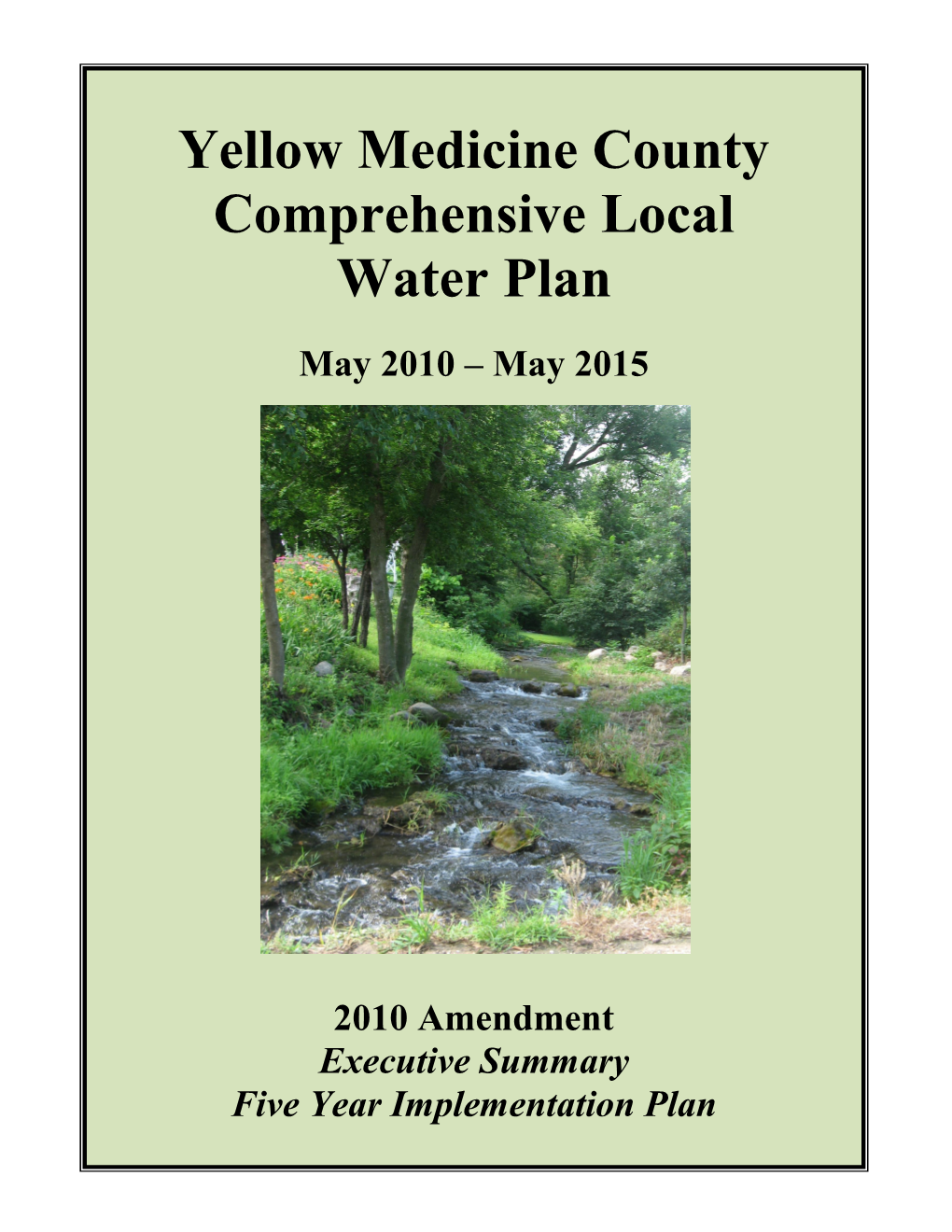 2010 Amendment to Comprehensive Local Water Plan