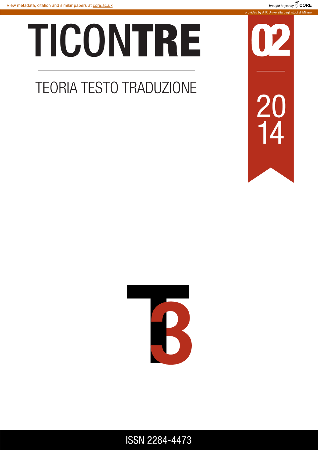 Ticontre. Teoria Testo Traduzione – 2 (2014)