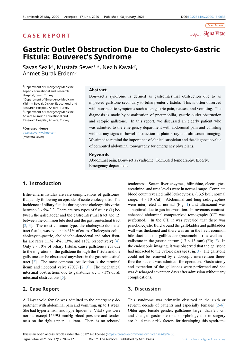 Bouveret's Syndrome