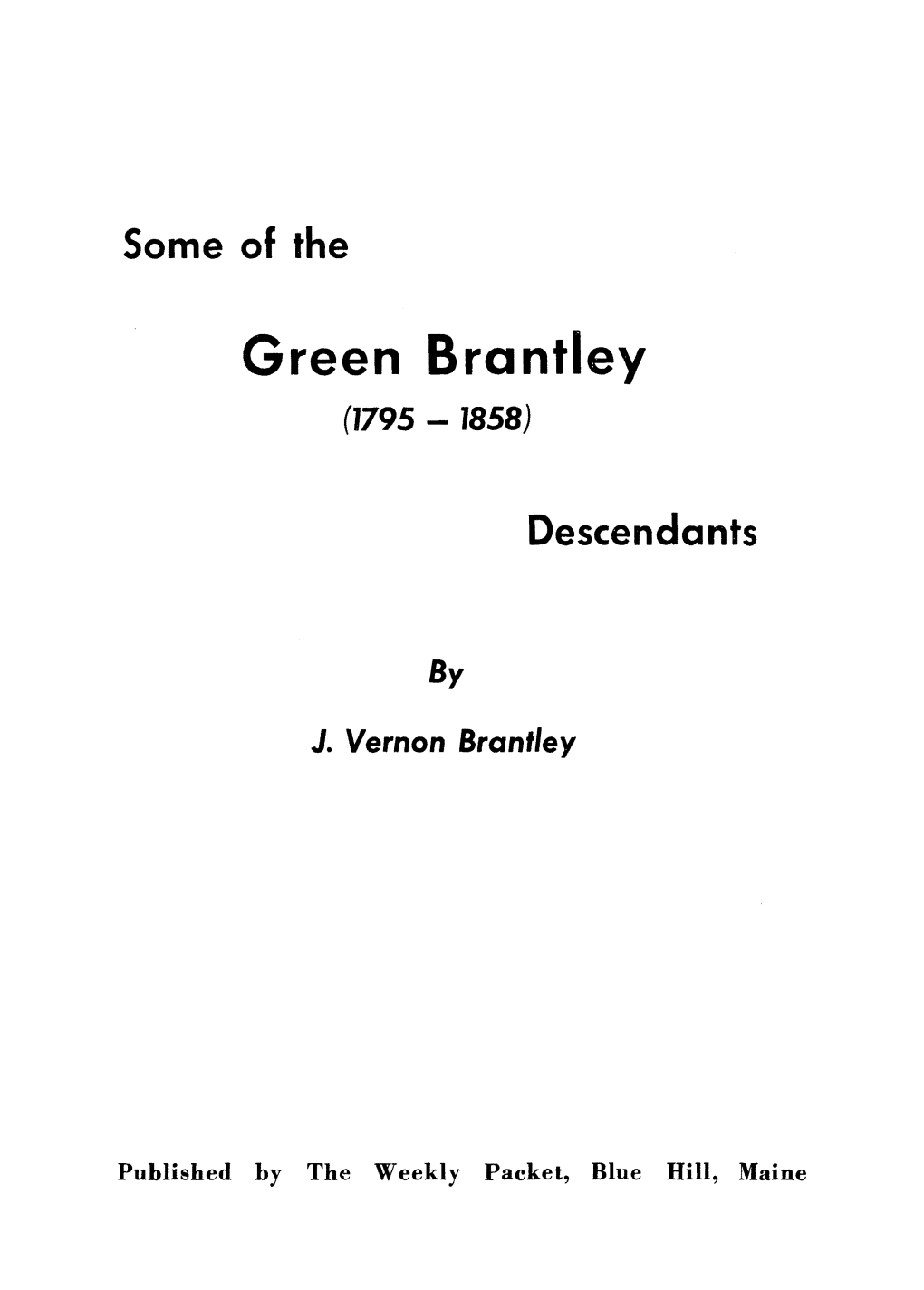 Green Brantley (1795 - 1858)