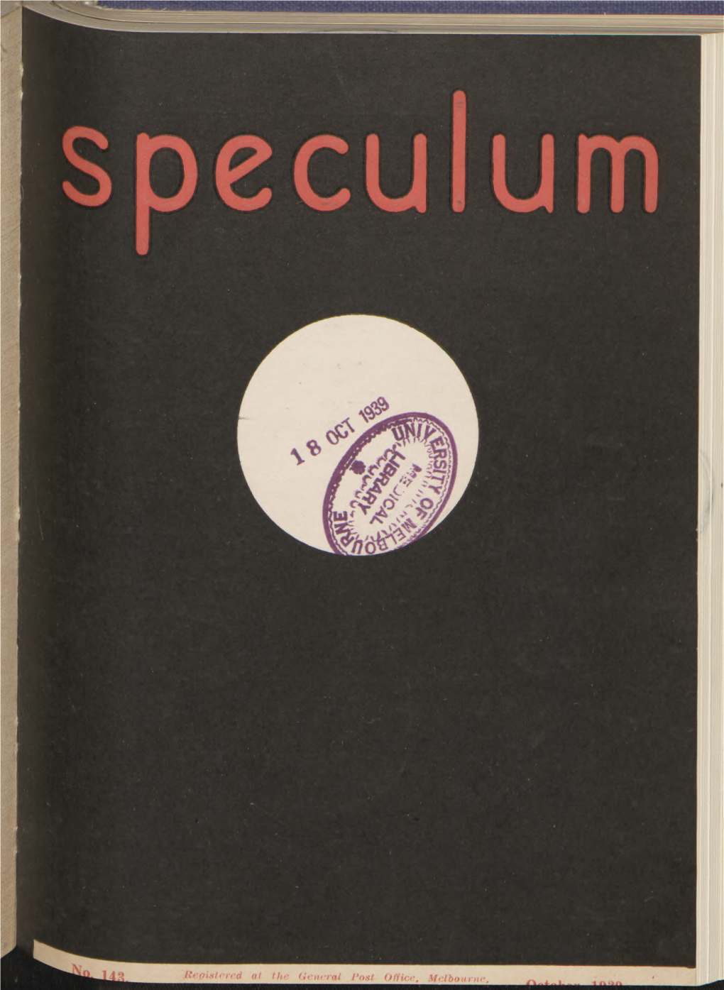 Speculum : the Journal of the Melbourne