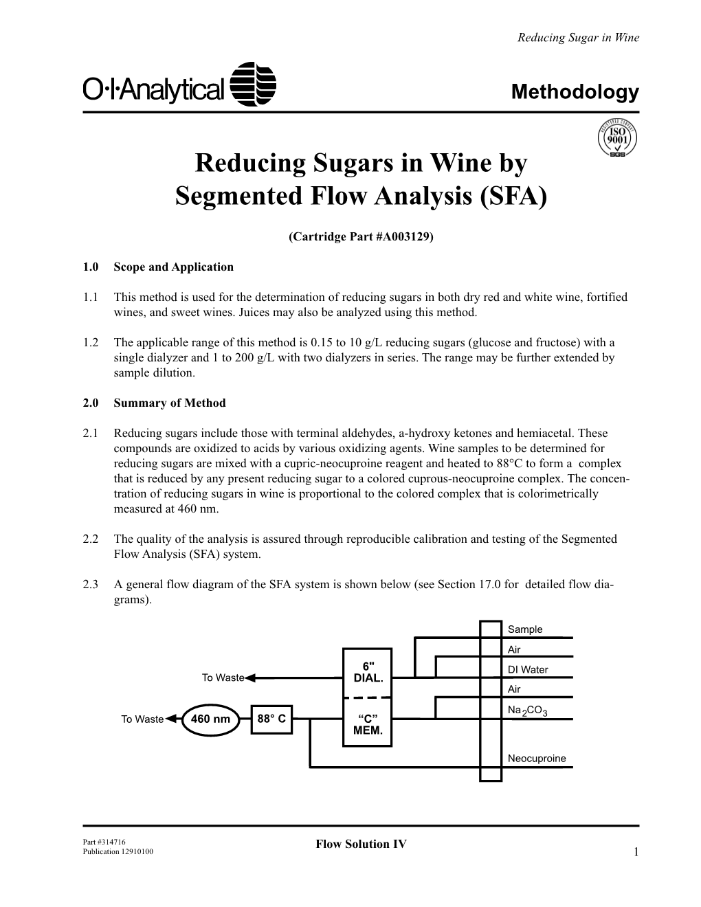 Reducing Sugars in Wine by Segmented Flow Analysis (SFA)