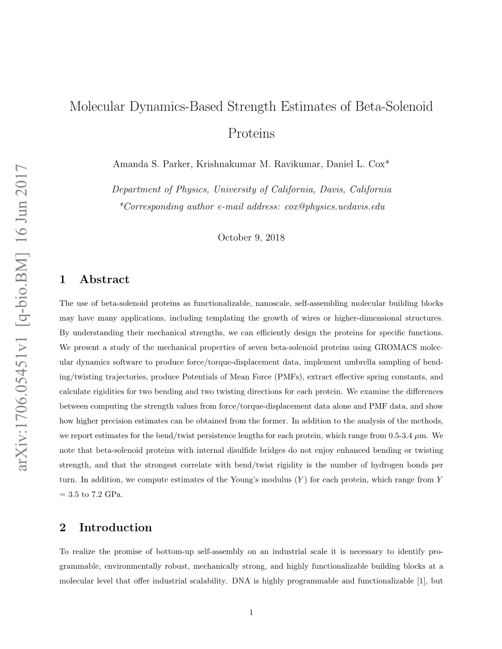 Molecular Dynamics-Based Strength Estimates of Beta-Solenoid Proteins