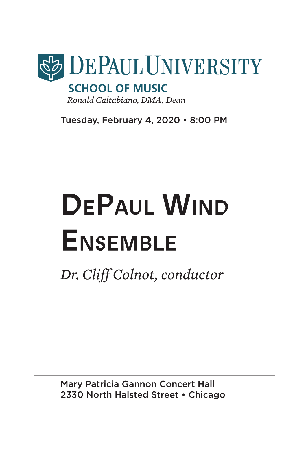Depaul Wind Ensemble Dr