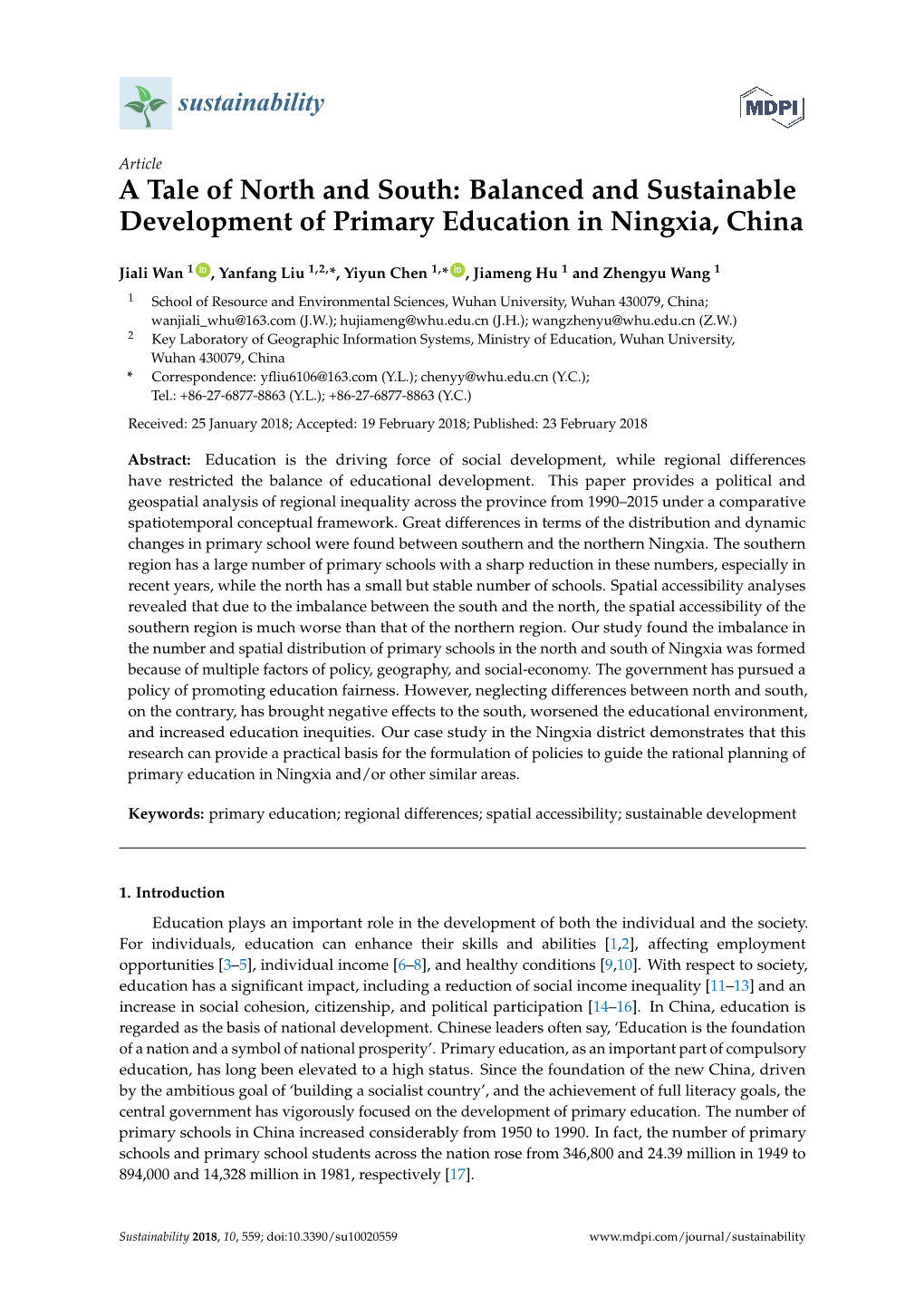 Balanced and Sustainable Development of Primary Education in Ningxia, China