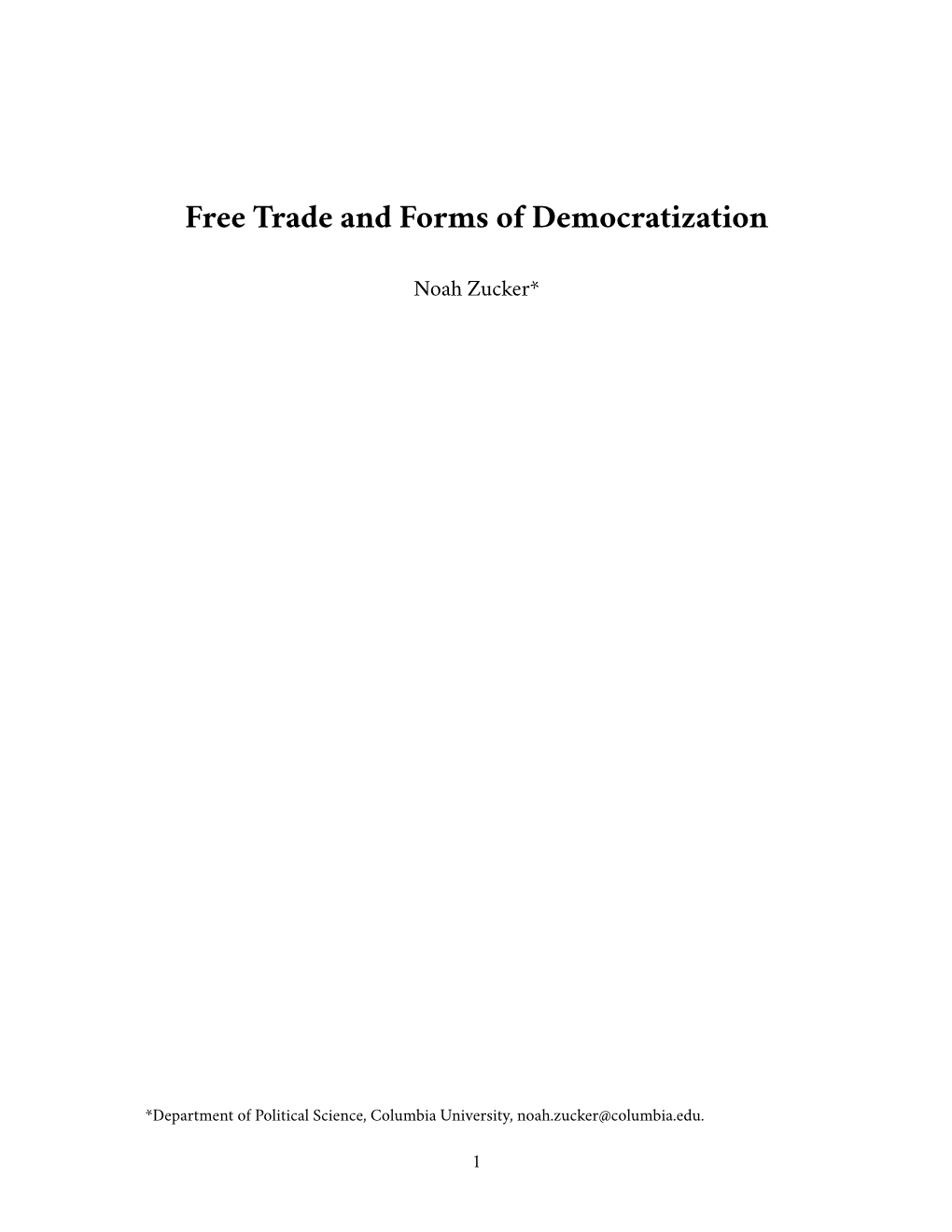 Free Trade and Forms of Democratization