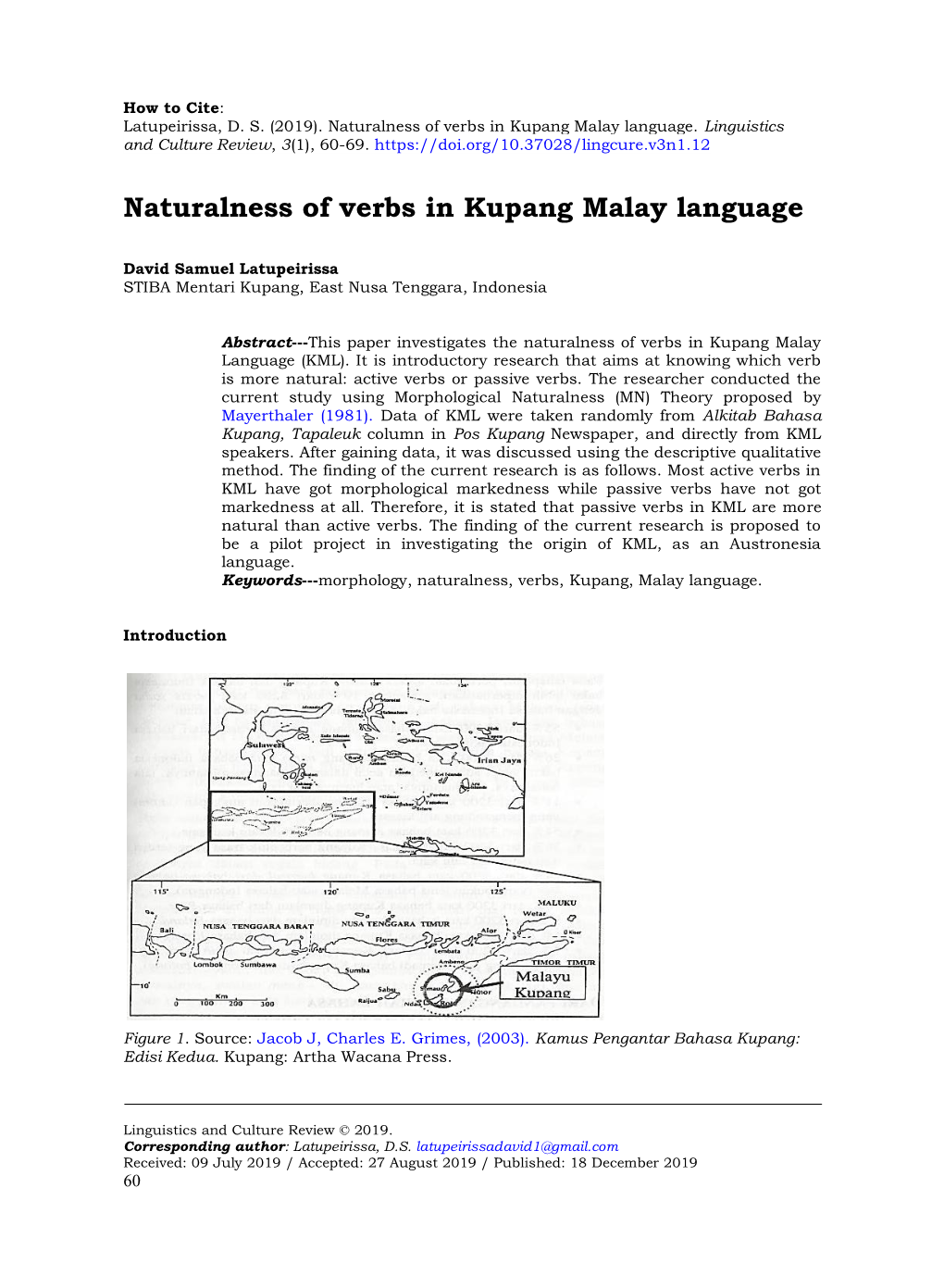 Naturalness of Verbs in Kupang Malay Language