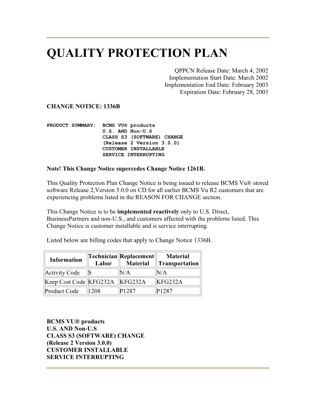 Change Notice 1336B Document