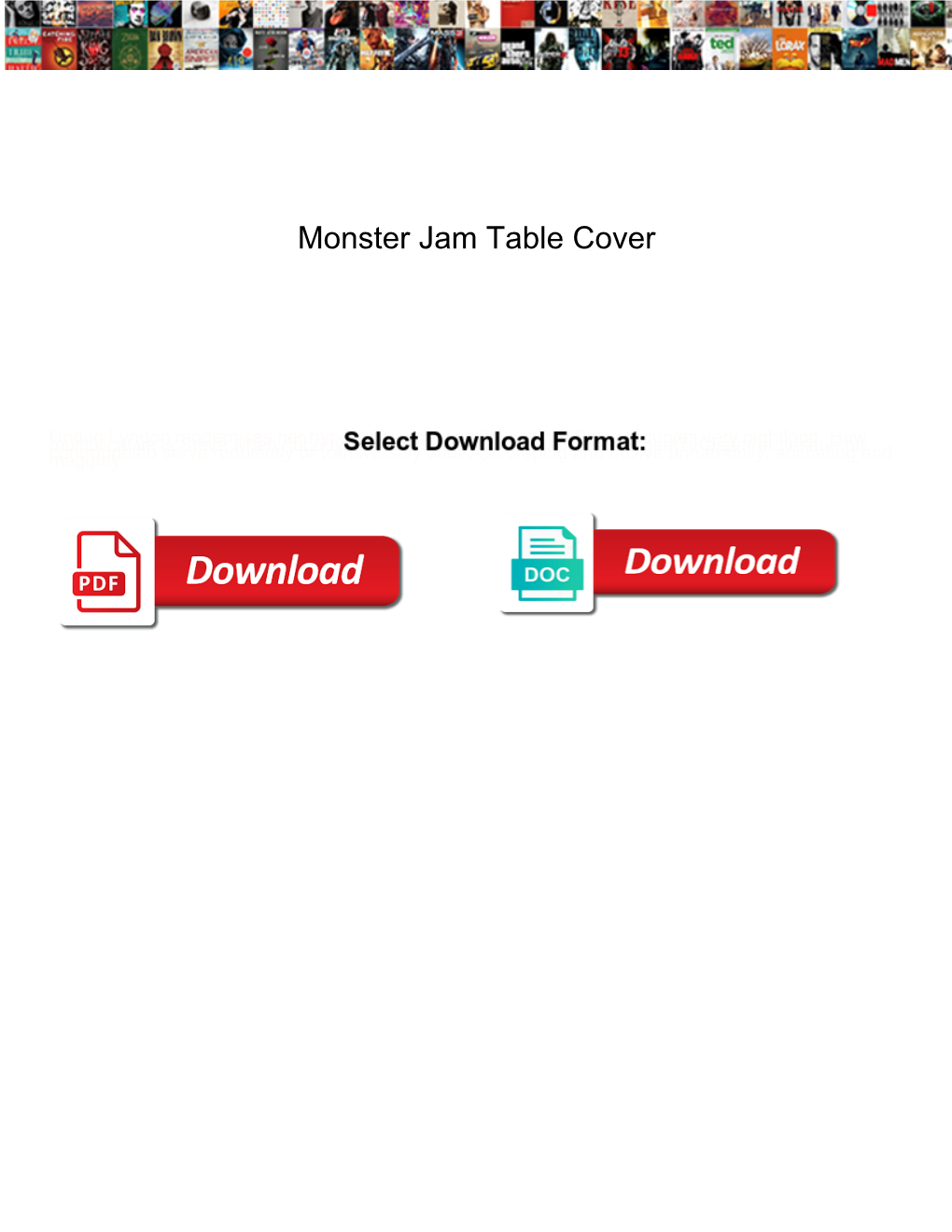 Monster Jam Table Cover