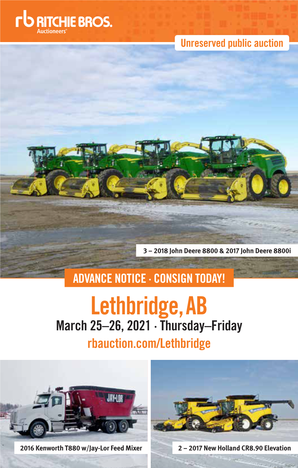 Lethbridge, AB March 25–26, 2021 · Thursday–Friday Rbauction.Com/Lethbridge