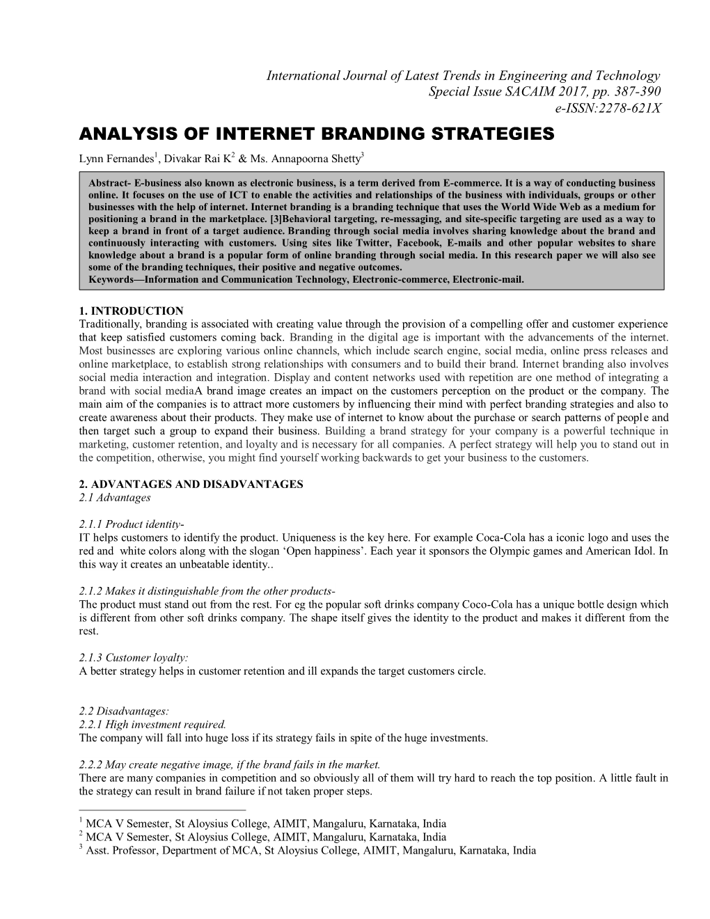 Analysis of Internet Branding Strategies