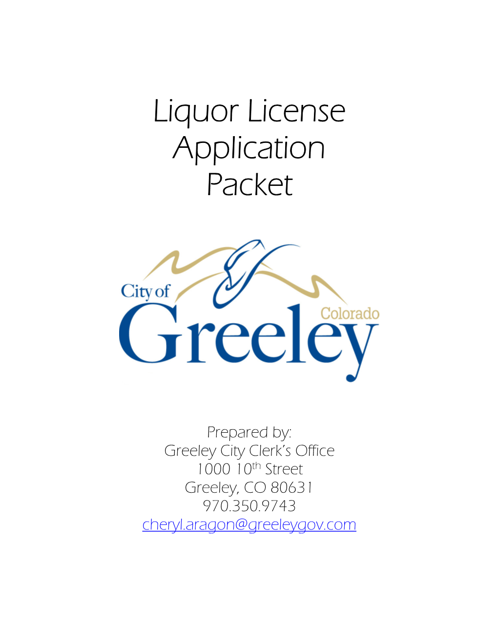 Liquor License Application Packet