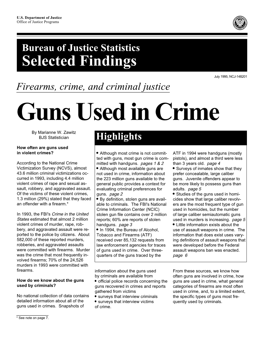 Guns Used in Crime