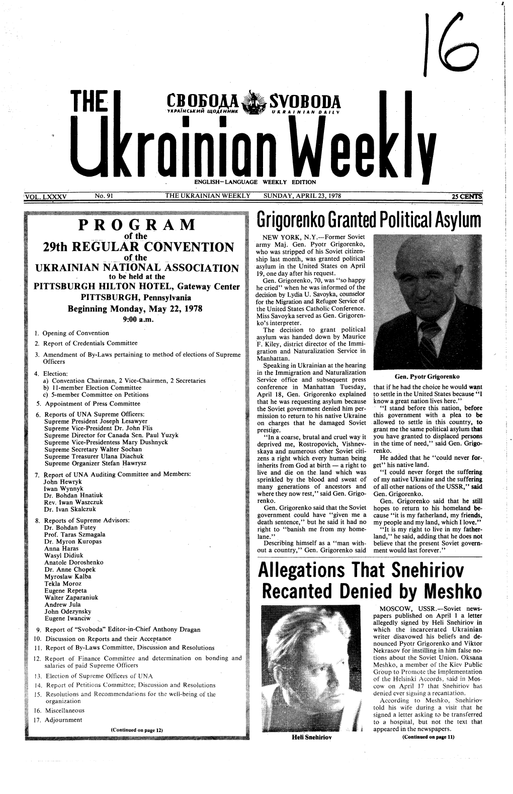 The Ukrainian Weekly 1978, No.16