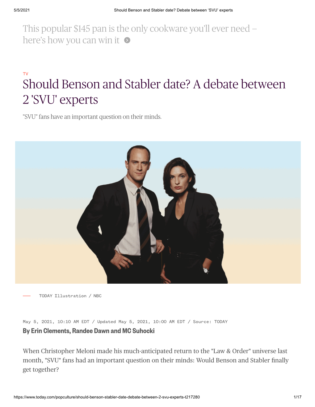 Should Benson and Stabler Date? Debate Between ‘SVU’ Experts
