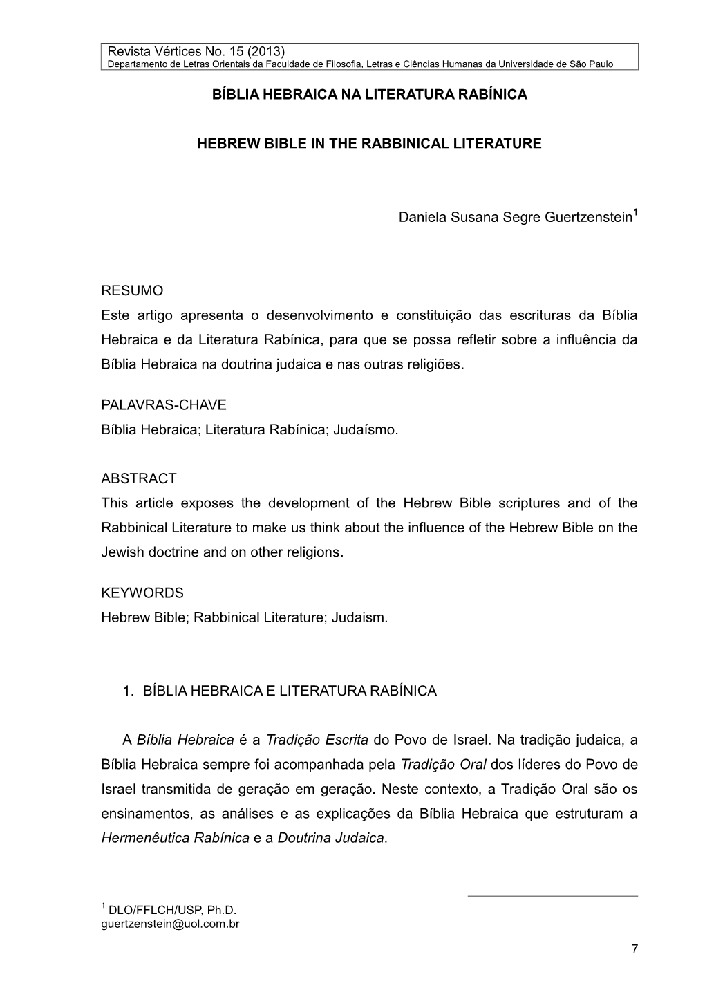 Bíblia Hebraica Na Literatura Rabínica Hebrew Bible in The