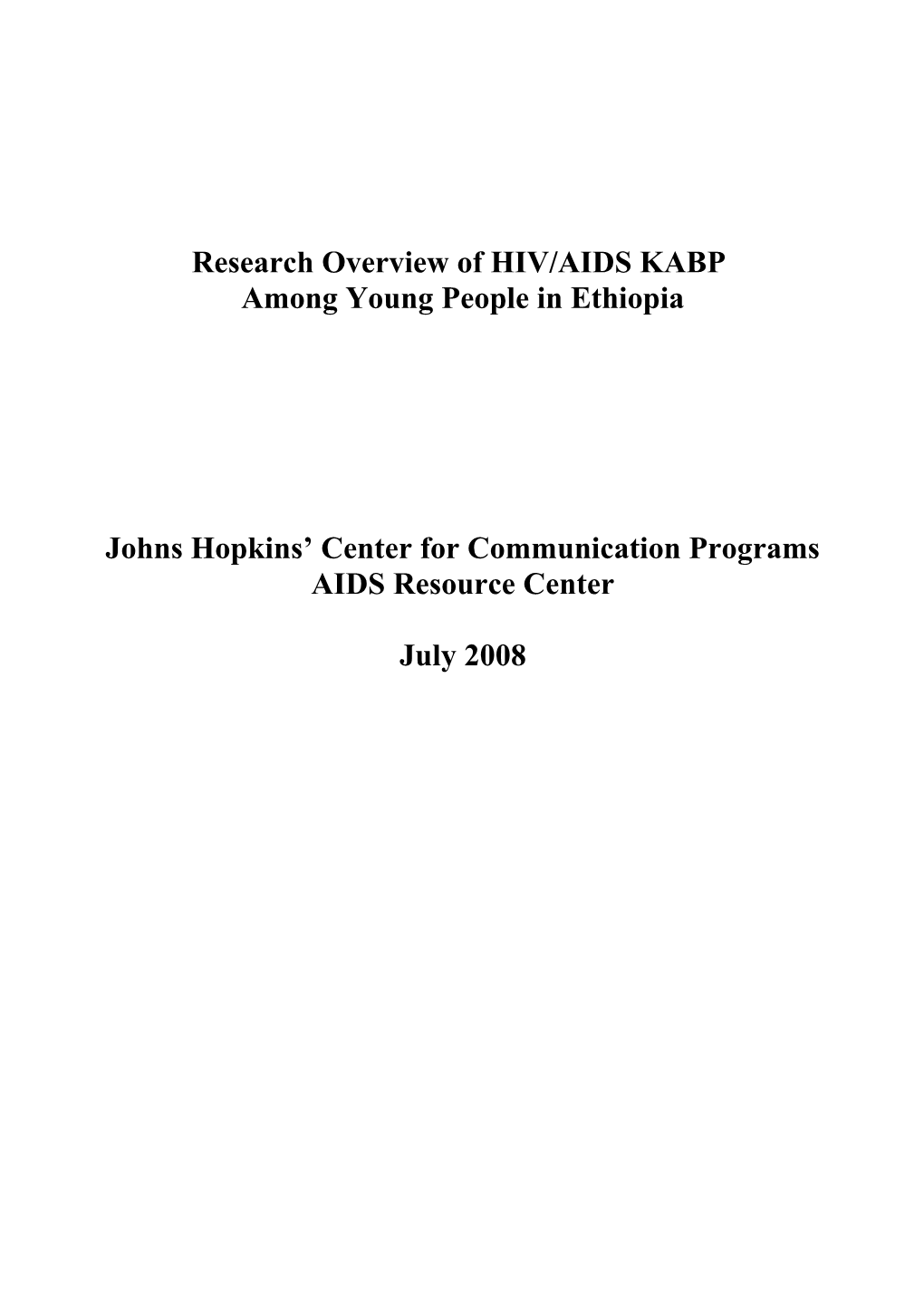 Research Overview of HIV/AIDS KABP