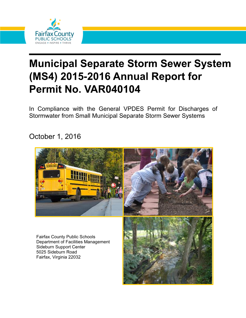 2015-2016 MS4 Annual Report October 1, 2016
