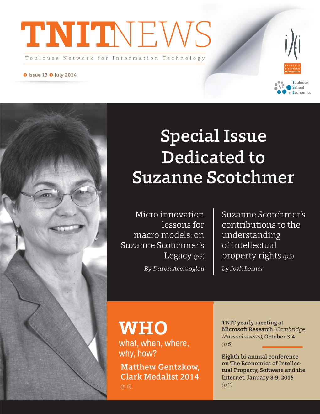 Special Issue Dedicated to Suzanne Scotchmer