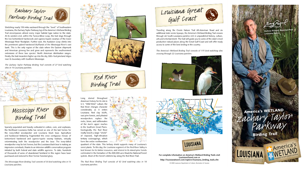 Zachary Taylor Parkway Birding Trail Consists of 27 Bird Watching Sites in 10 Louisiana Parishes