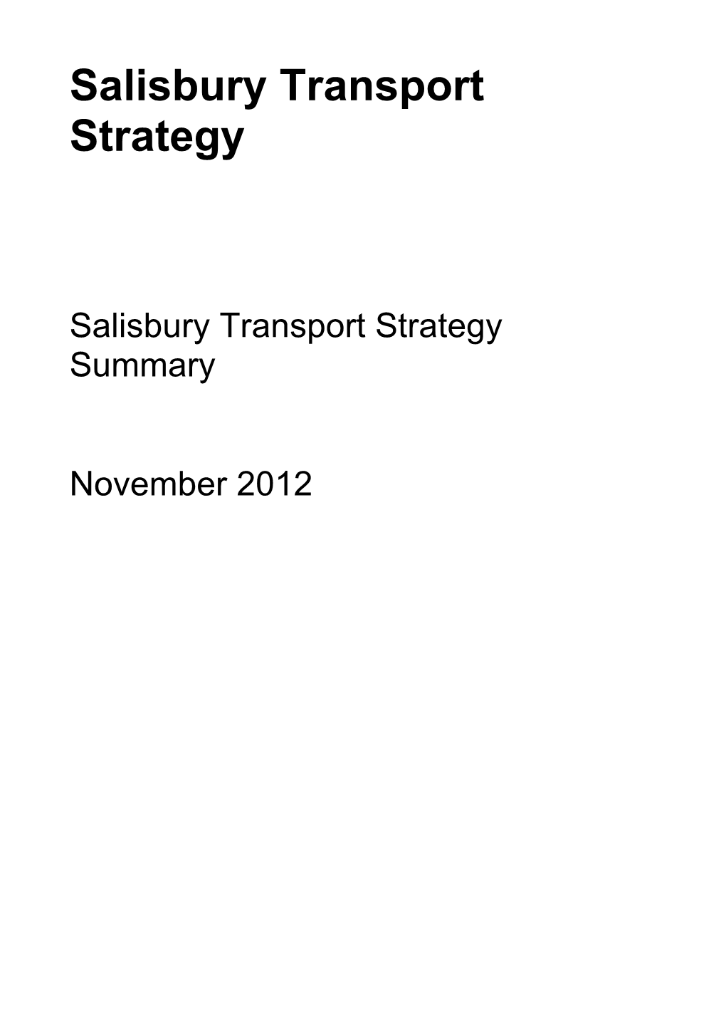 Salisbury Transport Strategy