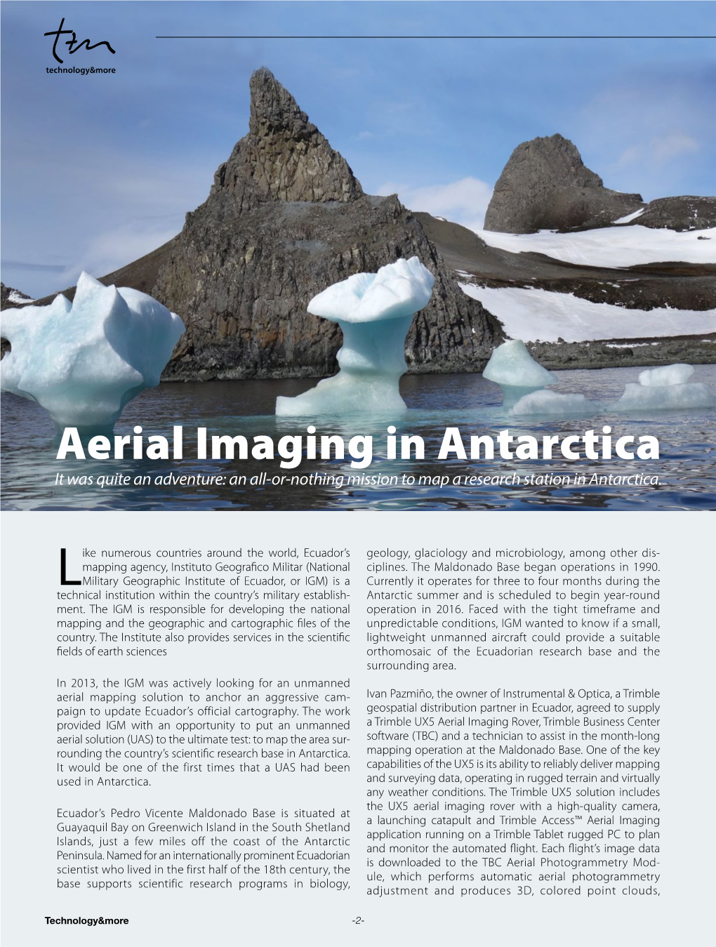 Aerial Imaging in Antarctica It Was Quite an Adventure: an All-Or-Nothing Mission to Map a Research Station in Antarctica