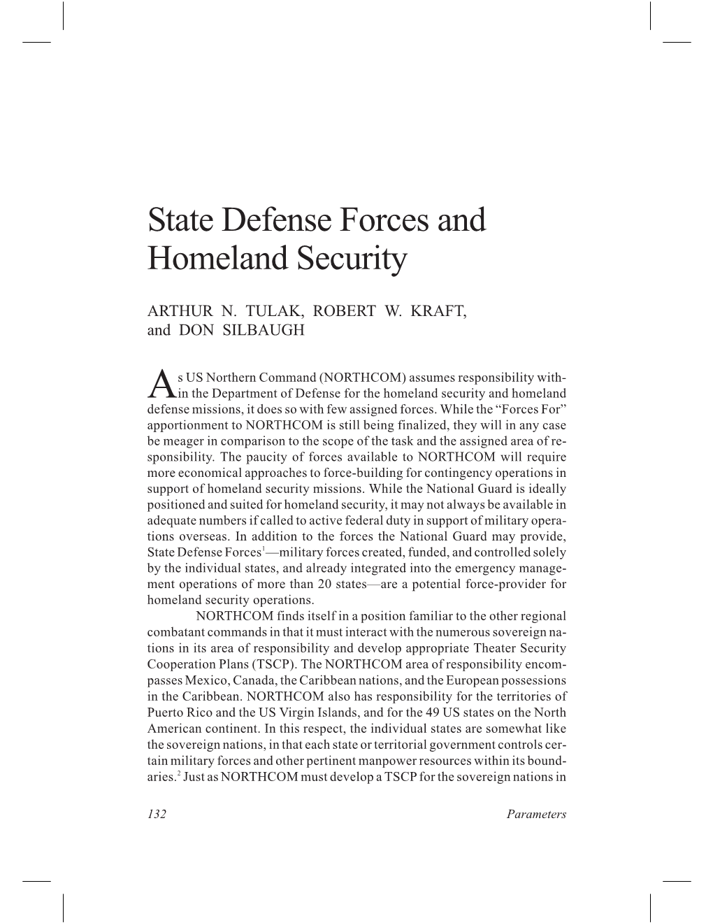 State Defense Forces and Homeland Security