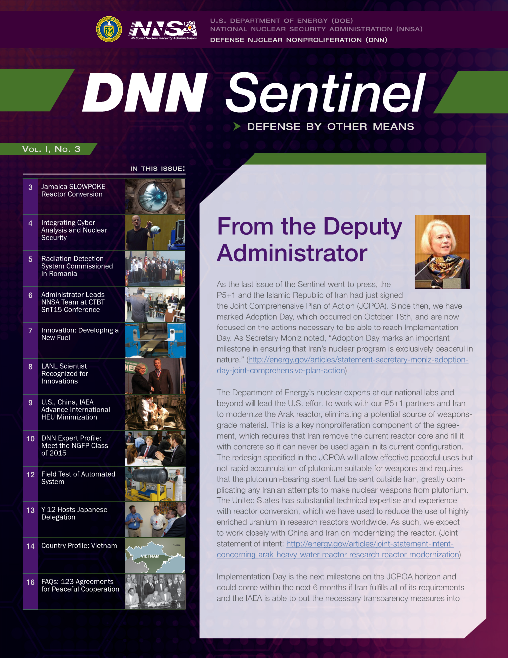 NNSA's DNN Sentinel Volume I, No. 3 and Addendum