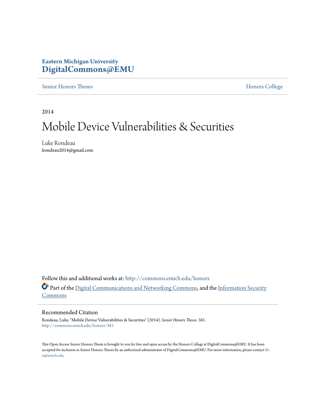 Mobile Device Vulnerabilities & Securities