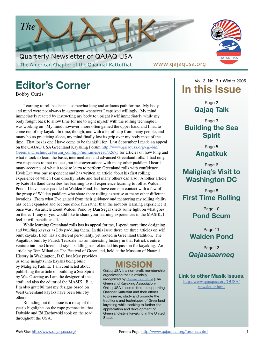 Editor's Corner in This Issue