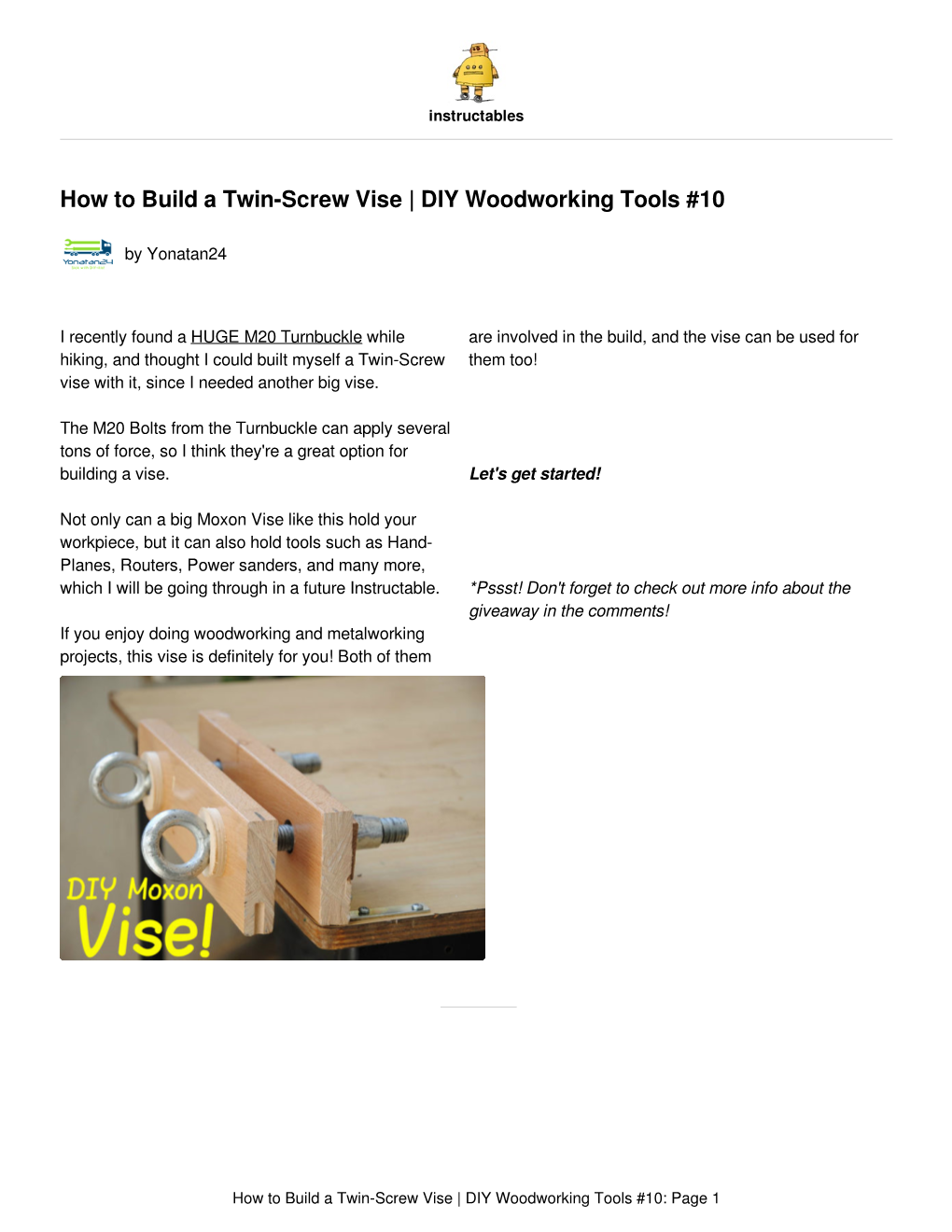 How to Build a Twin-Screw Vise | DIY Woodworking Tools #10