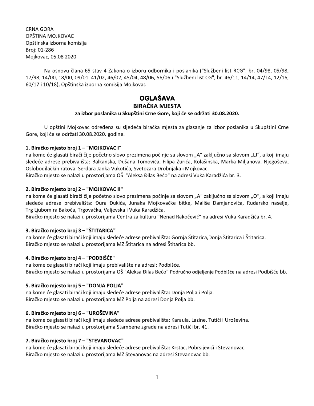 Oglašavanje Biračkih Mjesta.Pdf