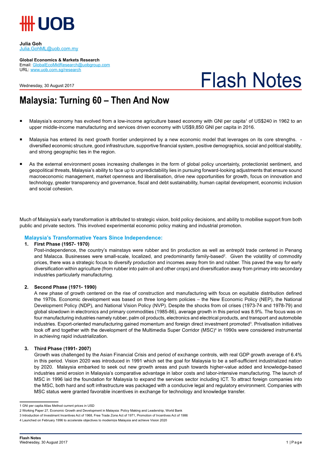 Flash Notes Malaysia: Turning 60 – Then and Now