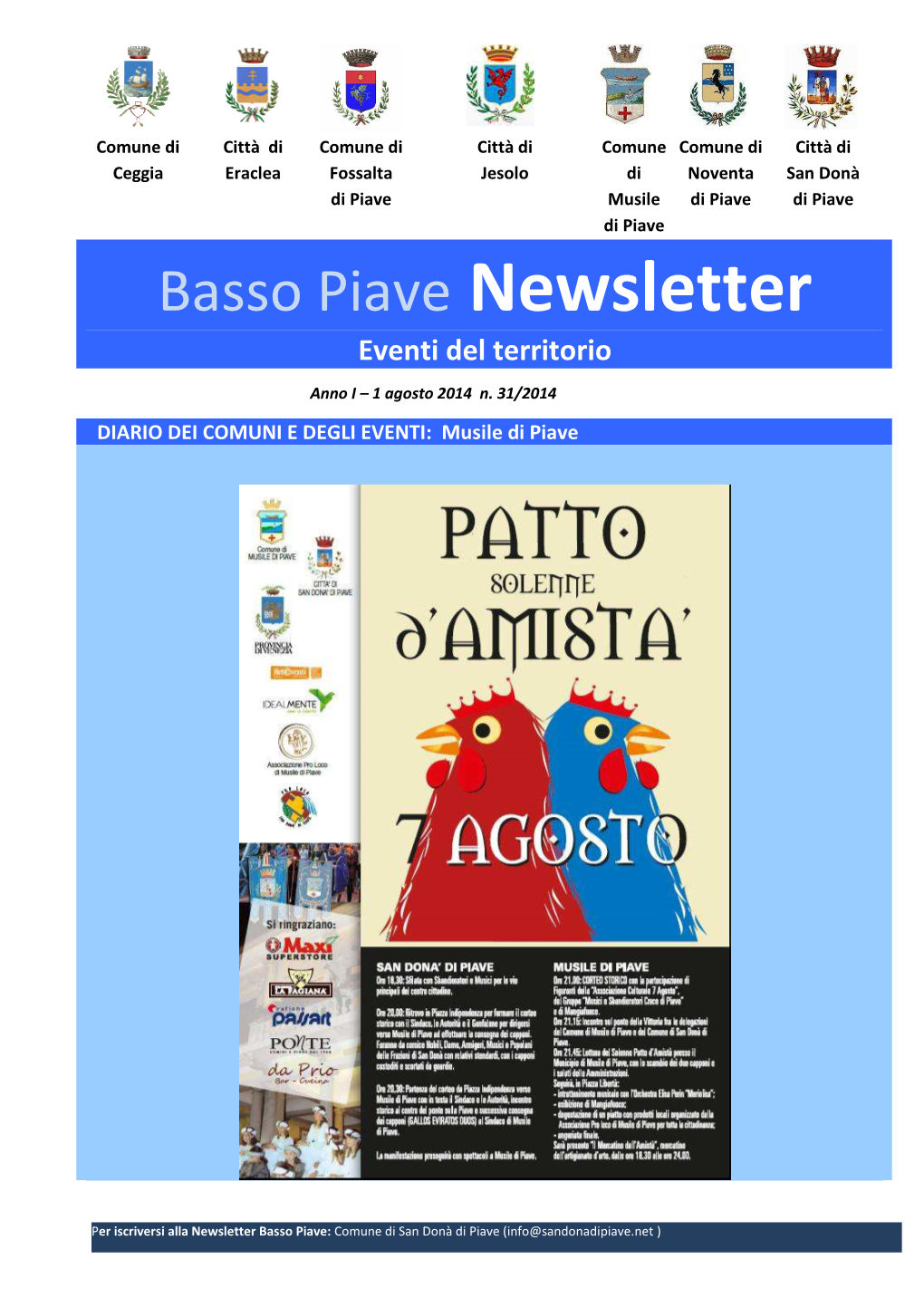 Basso Piave Newsletter Eventi Del Territorio