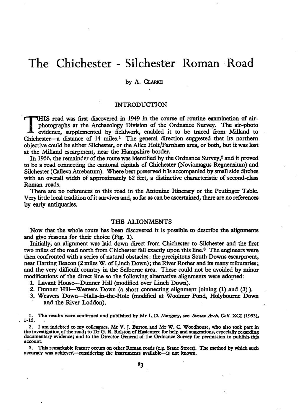 The Chichester - Silchester Roman Road