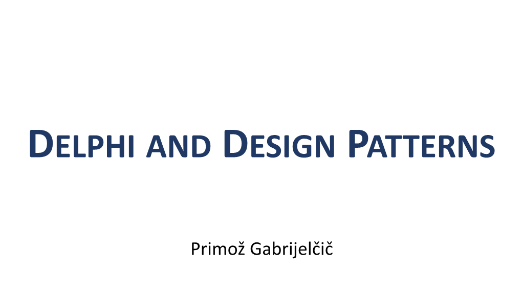 Delphi and Design Patterns