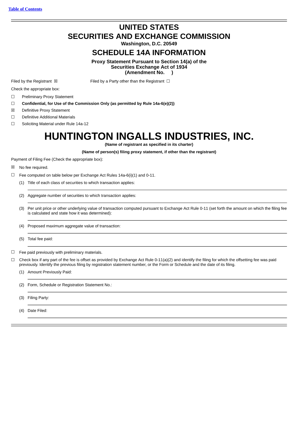 Huntington Ingalls Industries, Inc